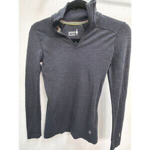 Smartwool Baselayer 1/4 Zip Long Sleeve Merino Wool XS Top Women’s Charcoal Gray
